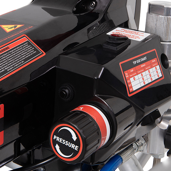 Wenbro Hire Electric Airless Paint Sprayer on a stand Pressure Knob detail